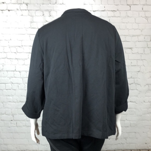 1X 3X Black French Terry Jacket Plus Size - Picture 4 of 7
